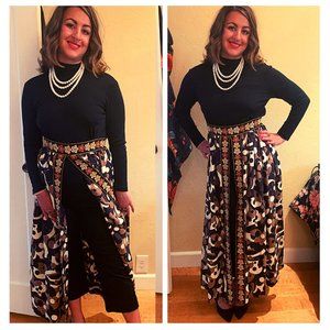 1970s Vintage Mod/Floral Jumpsuit with Skirt